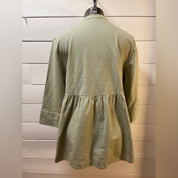 ZARA – Sage Green Button-Down Tunic Size S - Picture 3 of 10
